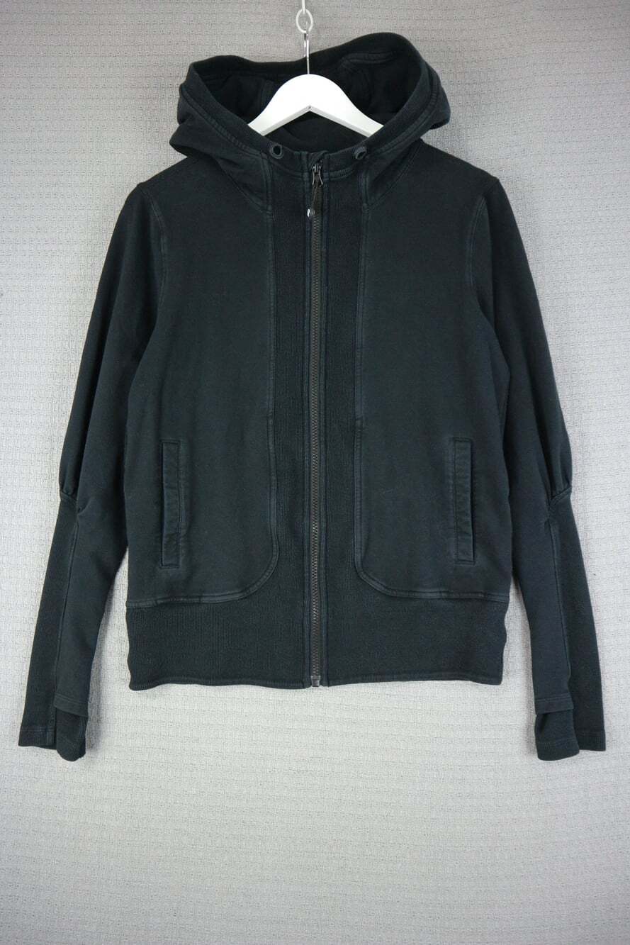 Lululemon Full Zip Hoodie Black Cotton Blend Sweatshirt Jacket Size S